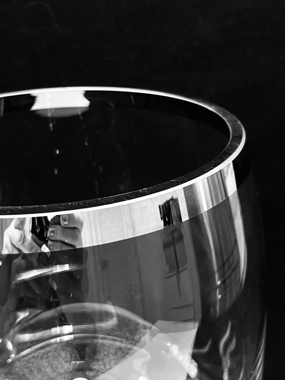 Crate & Barrel Crystal Vase or Champagne Basket Platinum Rim 8.25” Poland
